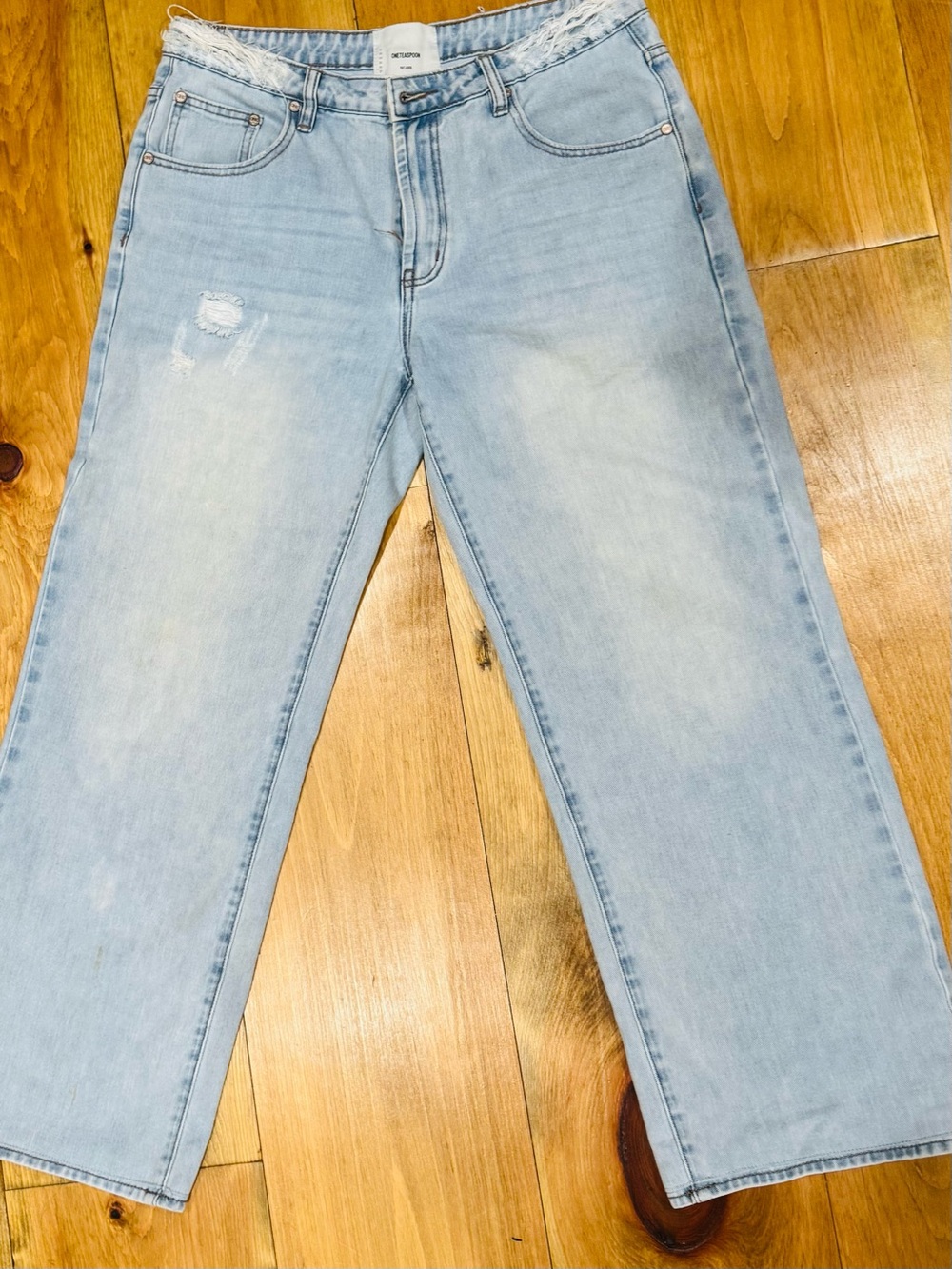 One Teaspoon Light Wash Wide Leg Jeans